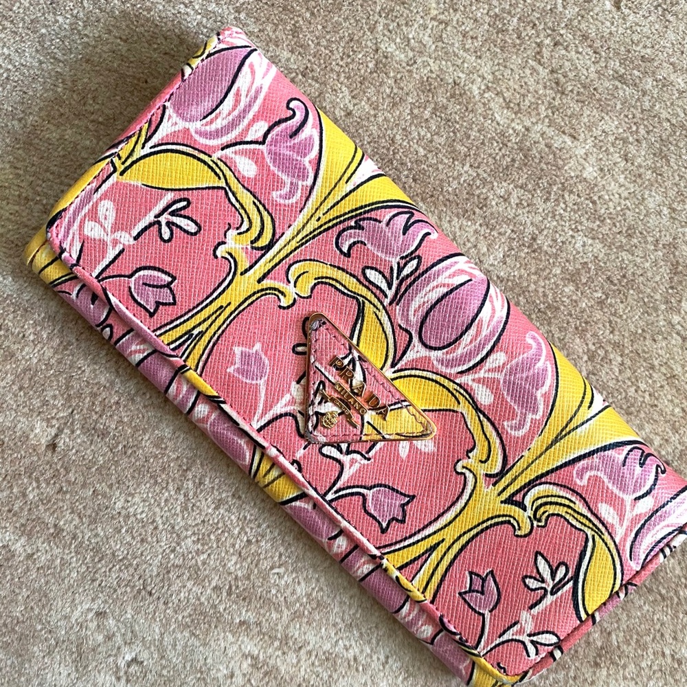 Prada long leather wallet
